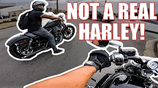 IRON 883 Owner REFUSES To Ride V-ROD MUSCLE *HILARIOUS* | 2020 Harley Davidson Sportster & Cruiser