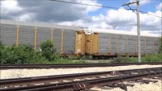 Two Union Pacific Auto rack Trains at the Illinois Railway Museum