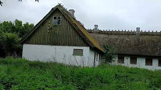 Abandoned half-timbered house