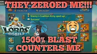 lords mobile: MYTHIC RALLY TRAP ZEROED! 1600% INF BLAST COUNTERS ME! IM DONE 🔥 🔥