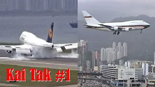 Hong Kong Kai Tak Airport in action #1 (Real ATC Comms)