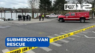 Woman in critical condition after being rescued from submerged van at Willamette Park