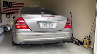 Mercedes Benz E55 AMG cold start exhaust with muffler delete only.