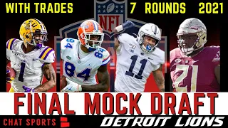 NFL Mock Draft: Detroit Lions 7-Round Mock Draft For 2021 NFL Draft With 1st Round Trade Ft Patriots