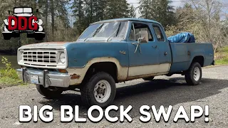 Blown Up 1974 Dodge W100 Gets A 383 Big Block Swap!