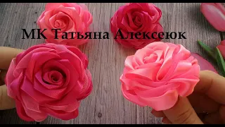 Необычные розы из атласной ленты и органзы 2,5 см / Beautiful Ribbon Bow / Bow tutorial / Kanzashi