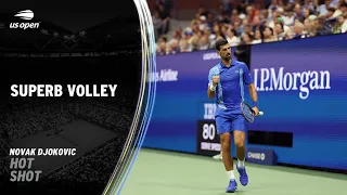 Novak Djokovic Hits Superb Volley On The Stretch | 2023 US Open