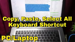 How to Copy, Paste, Select All using Keyboard Shortcut on Windows Computer/Laptop