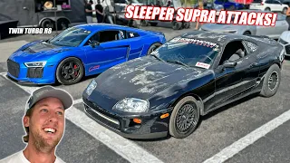 The Rat Rod Supra RETURNS... Destroying Exotic Cars at the Drag Strip!!!