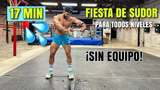 Entrenamiento HIIT Fiesta de SUDOR (17 Minutos) Rutina INTENSA para TONIFICAR y QUEMAR GRASA en casa