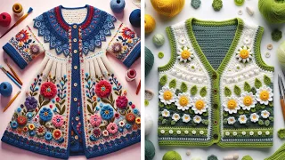 Amazing Crochet Coat and Vest With wool | Crochet Jackets Share ideas