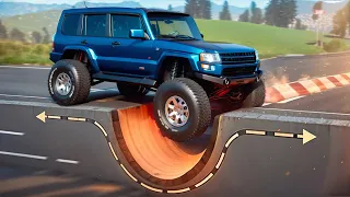 Cars vs Upside Down Speed Bumps x Giant Bulge x Potholes ▶️ BeamNG Drive - (Long Video SPECIAL)