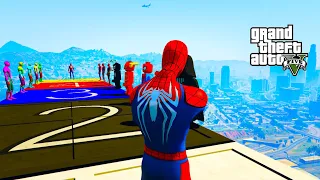 GTA 5 Ragdolls | Spider-Man Vs Super Hero's Jumps | Fun Ep.03