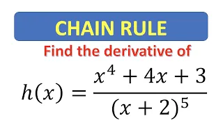 Calculus 3.17 Derivative Using Chain Rule and Quotient Rule