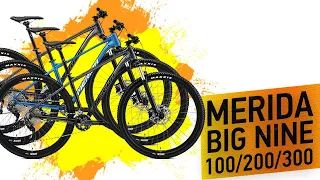 Огляд велосипеду Merida  Big.Nine Порівняння моделей 100, 200 та 300.