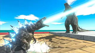 Godzilla Pushes Units to Sharks - Animal Revolt Battle Simulator