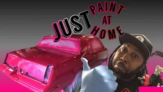 Painting a car at home in a garage