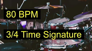 80 BPM - 3/4 Drum Loop ( 10 Minutes! Perfect for METRONOME )
