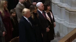 President Trump attends inauguration service at National Cathedral