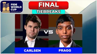 🔴 Fide World Cup 2023 | FINAL - TIEBREAKS | Magnus Carlsen vs Rameshbabu Praggnanandhaa