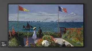 4K TV Art Gallery | Claude Monet | Jardin à Sainte Adresse | Screensaver | 1 Hour