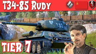 WOT Blitz - T34-85 Rudy Full Tank Review Soviet Tier 7 Medium Premium ||WOT Blitz||
