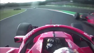 Sebastian Vettel onboard contact with Max Verstappen Japanese GP 2018