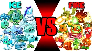 Team FIRE Plants Vs ICE Plants - Who Will Win? - PvZ 2  Battlez