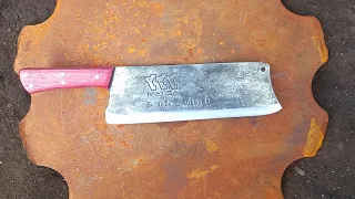 Cutelo Artesanal de Áço Carbono 3mm de disco de arado para pescaria churrasco sobrevivência