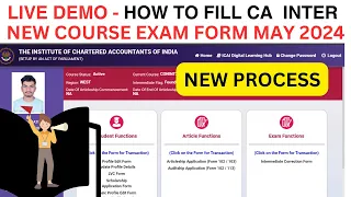 LIVE demo :- How to Fill CA Intermediate May 2024 Exam Form | How To Fill CA Exam May 2024 Exam Form