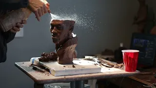 How to hollow a portrait sculpture for firing in a kiln
