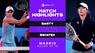Ashleigh Barty vs. Iga Swiatek | 2021 Madrid Round of 16 | WTA Match Highlights
