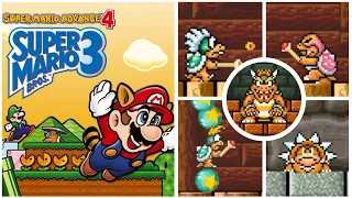 [Super Mario Advance 4: Super Mario Bros. 3] All Boss Battles + Ending!!