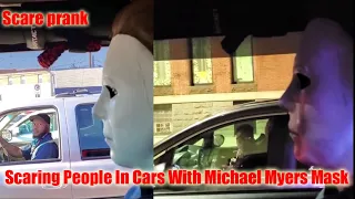 Scaring People In Cars With Michael Myers Mask | mmyers completion P1