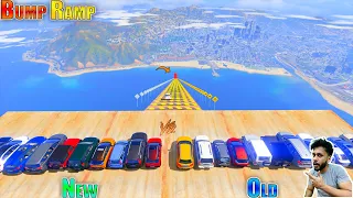 Old Indian Cars Vs New Indian Cars 100000 Speed Bumps Ramp GTA 5