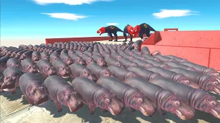 Can Hippos Survive?🔥Many Hippopotamus escape from the T-REX -Animal Revolt Battle Simulator