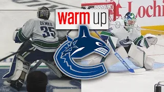 Warm Ups: Vancouver Canucks Thatcher Demko Spencer Martin