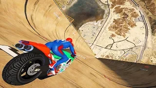 GTA 5 Spiderman Motorcycle Fails/Ragdolls (Euphoria Physics, Jumps, Funny Moments)