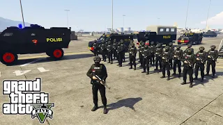 Pasukan Brimob Patroli Ke Hutan Masuk Markas KKB! GTA 5 Mod Polisi Indonesia