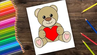 how to draw teddy bear / teddy bear drawing for kids / teddy bear drawing easy