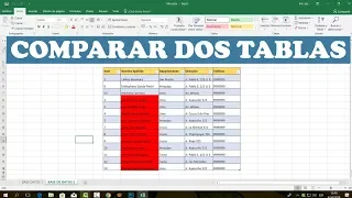 Como comparar dos tablas en excel y obtener un solo registro