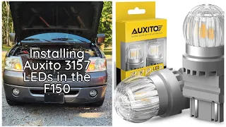 Installing AUXITO 3157 LED signal bulbs in the F150!