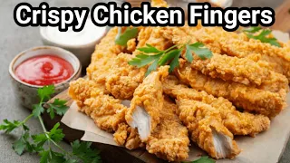 Crispy Chicken Fingers with Dynamite Sauce| Chicken Finger Strips Recipe| Broasted Chicken Recipe|