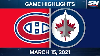 NHL Game Highlights | Canadiens vs. Jets – Mar. 15, 2021