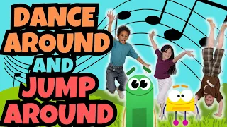 DANCE Around and JUMP Around and STOP! | Brain Break for Kids Song