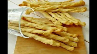 ГРИССИНИ - Хлебные палочки на пшеничной закваске или ее остатках  / Рецепт Grissini без дрожжей