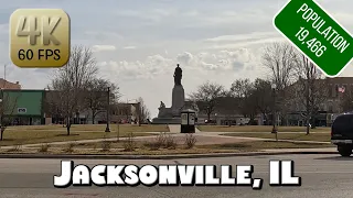 Driving Around Small Town Jacksonville, IL in 4k Video