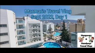 Marmaris Turkey Travel Vlog Sept 2022 Day 1 | Blue Bay Platinum | Football Bars |Shopping