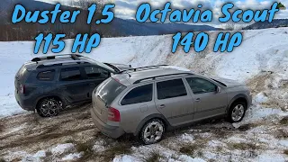 Skoda Octavia Scout vs Dacia Duster Snow Offroad