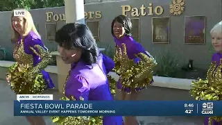 The Sun City Poms preparing for Saturday's Fiesta Bowl Parade